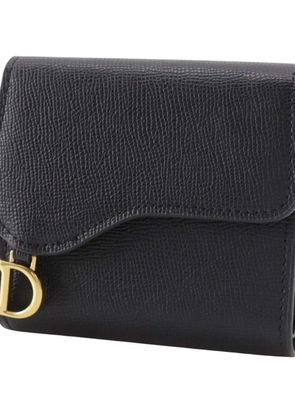 Dior Compact wallet Tri-fold wallet black Calfskin Women